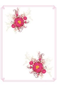 Decorative pink floral white background journal
