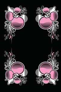 Ornate silver filigree pink bubbles journal